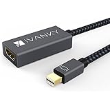 Thunderbolt to HDMI Adapter iVanky Nylon Braided Mini DisplayPort to HDMI Adapter for Apple MacBook Air/Pro, Microsoft Surface Pro/Dock, Monitor, Projector or More - Super Slim, Aluminum Shell - Grey