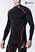 TSLA Men's Mock Long-Sleeved T-Shirt Cool Dry Compression Baselayer Top, Zero Basic(t11) - Black & Red, Large.