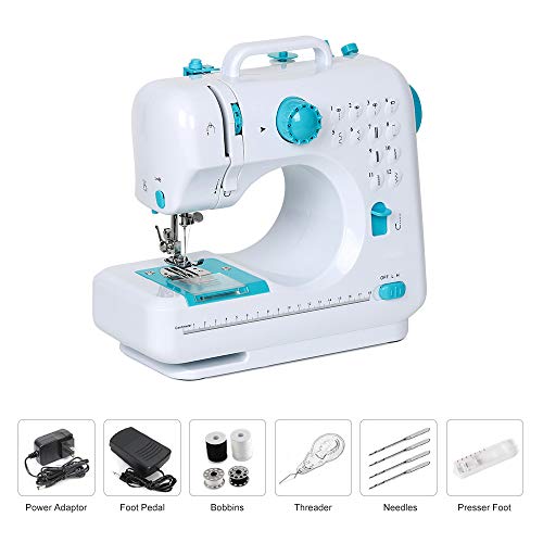 NEX-Portable-Sewing-Machine-Double-Speeds-for-Beginner-Art-Craft-12-Stitches-Blue