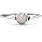 Koral Jewelry Round Moonstone Delicate Ring 925 Sterling Silver Vintage Boho Chic (10)
