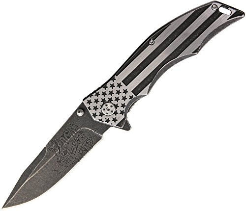 MTech USA Xtreme MX-A849AS Spring Assist Folding Knife, Black Stonewashed Straight Edge Blade, Two-Tone Handle, 5-Inch Closed (Best American Made Knives)