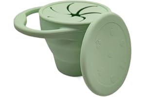 Dimsem Baby Snack Cup,Collapsible Silicone Snack Container for Baby,Baby Snacks Holder with DustProof Lid,Baby and Toddler Snack Catcher Lid.