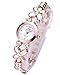 Top Plaza Fashion Womens Girls Crystal Accented Flower Design Rose Gold Metal Luxury Bracelet Watch (Rose Gold Flower Rhinestone)