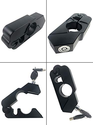 Beasteel Universal Aluminum CNC Motorcycle Grip Lock by Secure Your Motorcycle/Bike/ATV/Moped/Scooter Locks Your Grip/Brake/Throttle/Handlebar Under 5 Seconds! (Black/Orange/Red/Silver/Blue)