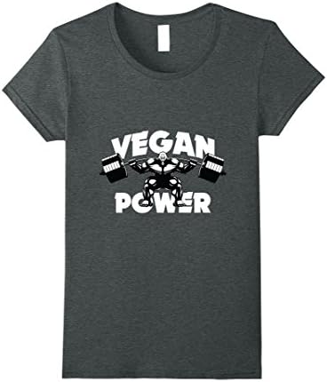 Womens Vegan Power Workout Shirt Muscle Gorilla Gym Bodybuilding Small Dark Heather