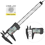 Digital Caliper with Large LCD Screen Plastic Electronic Vernier Caliper Measuring Tool, 0-6 In/0-150 mm Conversion Auto Off Featured with Extra 1 Battery by Bseen