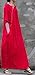 Soojun Women's Elegant Chinese Retro Cotton Linen Maxi Dresses with Belt,Red,One Size