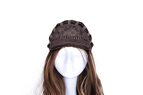 OneDor 23" Curly 3/4 Ladies Half Wig Kanekalon Hair Synthetic Wigs with Comb on a Mesh Head Cap (R1224B)