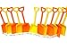 24 Small 7 Inches Tall Toy Shovels, Mix Orange & Yellow, 24 I Dig You Stickers Mfg USA,