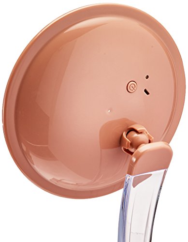 Jerdon JS725RL 7.25-Inch LED Lighted Single-Sided Vanity Mirror with 5x Magnification, Clear/Rose Gold