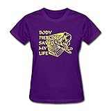 FQZX Women's Body Piercing Saved Life T Shirt Medium Purple