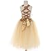 FAYBOX Pageant Wedding Flower Girl Dress Crossed Back Bow Feather Sash Fluffy