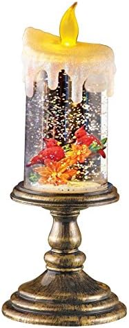 Lighted Candle Globe, Flameless LED (cardinal)
