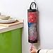 Plastic Sack Holder Dispenser ShineMe® Hanging Storage Folding Mesh Garbage Bag Trash Bags Organizer Recycling Grocery Pocket Containers for Kitchen (Black) (1pack)