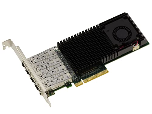 KALEA-INFORMATIQUE PCIe LAN-Controller-Karte 10G SFP+ 4 Ports mit Intel JL82599ES Chipsatz - 10GbE Ethernet Network Adapter.