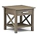 SIMPLIHOME Kitchener SOLID WOOD 21 inch wide Square Contemporary End Side Table in Farmhouse Grey with Storage, 1 Drawer and 1 Shelf, for the Living Room and Bedroom