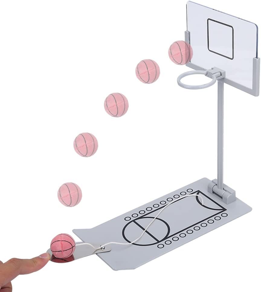 GOODS+GADGETS Mini Metal Basketball Table NBA Table Basketball NBA Office Basketball Finger Basketball Basketball Game Basketball Skill Table Foldable Basket