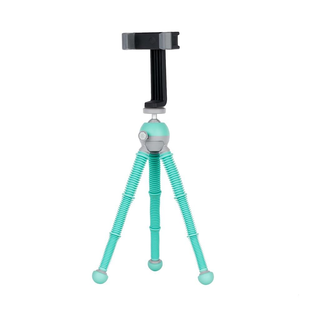 JOBY PodZilla Medium Kit, Flexible Tripod with GripTight 360 Phone Mount, Phone Tripod from the Creators of GorillaPod, Compatible with iPhone, Smartphones and Action Cameras, up to 1Kg, Teal