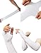 AquaX Mild compression arm sleeves with thumb holes Sports armlet hand cover - 1 pair for UV Protection sun screen cooling cycling basketball running hiking golf volleyball outdoor sports