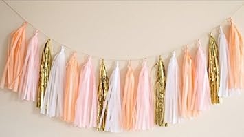 16 x Originals Group Design TISSUE PAPER TASSELS for Party Wedding gold Garland Bunting Pom Pom