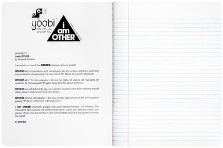 YoobiTM x i am OTHER Composition Notebook College Ruled, 100 Sheets, 9.75 x 7.5 - Aqua Grid