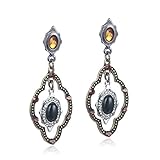 Paitse Jewelry Crystal Majesties Vintage Drop Earrings (Black)