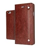 DWBCases iPhone 6 & 6s Wallet Case | Folio Flip Book Design with Strong Magnetic Closure & Leather Protective Cover | Lightweight Card & Money Holder | Includes Microfiber Cleaning Cloth | (Brown)