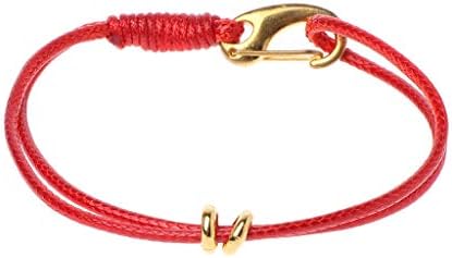 Fahou Nautical Metal Hook Silk String Wax Rope Bracelet for Men Fashion Jewelry