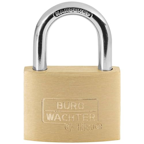 Burg-Waechter C-Line 222 50 6 SB Vorhaengeschloss, Messing, 7 mm Buegelstaerke