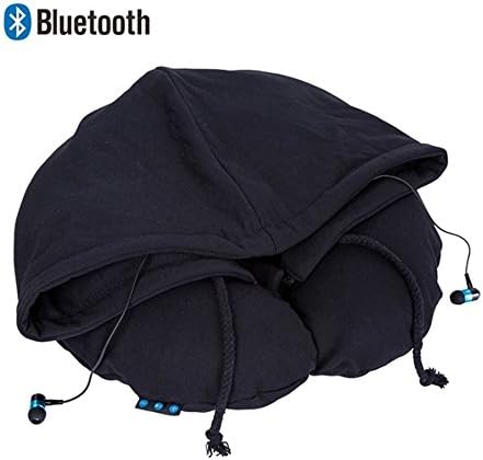 Eecotick Bluetooth Travel Pillow- Inflatable Travel Neck Pillow, Hand Free Call Taking, Excellent Sound Quality Stereo, Oversized Hoodie 4 Privacy,Easy to Use, Light, Detachable, Washable &amp; Foldable