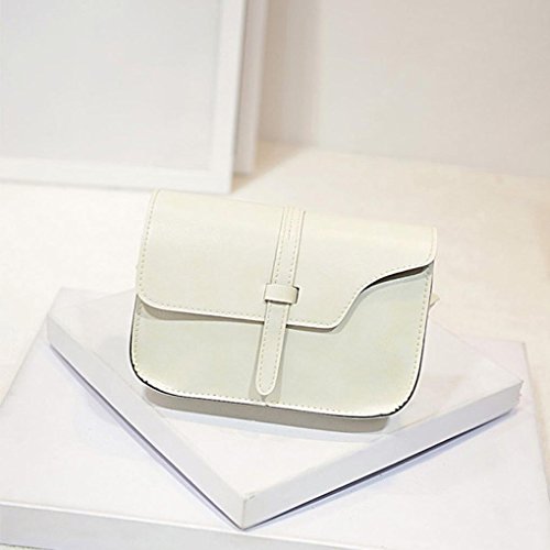 Crossbody Bag,Clearance! AgrinTol Women Girl Shoulder Bag Faux Leather Satchel Tote Handbag (White) - Thumbnail 4