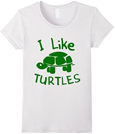 Women's I Like Turtles t shirt Small White