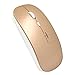 SROCKER T3 Ultra-thin 2.4GHz Wireless Silent Click Optical Mouse/Mice 3 Adjustable DPI Levels with 4 Buttons and Nano USB Receiver for Laptop/PC/Mac(Brown)