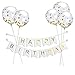 Willaire Happy Birthday Banner &5 Pieces Gold Confetti Balloons Party Balloons With Golden Paper Confetti Dots For Birthday Party Decorations Wedding Decorations And Proposal
