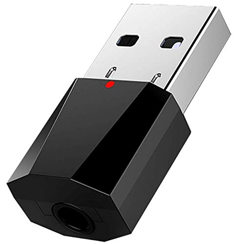 Aigital Bluetooth Music Receiver, Portable Wireless Audio Adapter with 3.5mm AUX for Home/Car Audio Stereo System and Enjoy HiFi Sound Quality, USB Power Supply, No Driver Required-Black