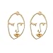 Zealmer Women Dainty Picasso Face Earrings Gold Tone