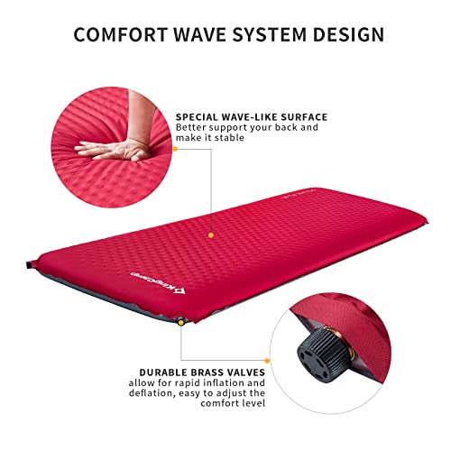 KingCamp Camping Sleeping Pad Self Inflating Camping Mattress 10 R Value Comfortable Durable