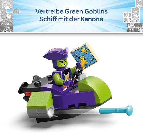 ǀ Piratenschiff von Spideys Team - Superhelden Set mit einem Schiffsmodell, 2 Booten, 4 Minifiguren - Geschenk für Jungen ab 4 Jahren und Fans der Serie Spidey und Seine Super-Freunde - 11208