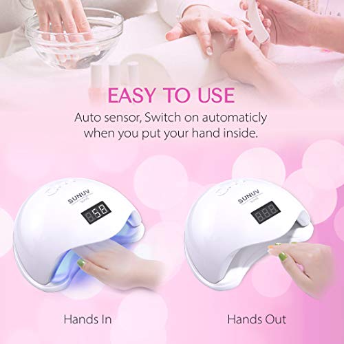 image for UV LED Nail Lamp, SUNUV UV LED Nail Polish Dryer Gel Machine for Manic