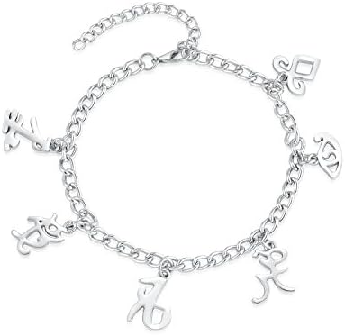 XOCOMThe Mortal Instruments City of Bones Inspired Angelic Power Rune Symbols Bracelet Gold and Silver Color (Silver)