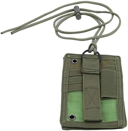 Yeucan Credit Card Holder Two in One with Removable Lanyard Adjustable Soft Neck Strap,Army Green (Army)