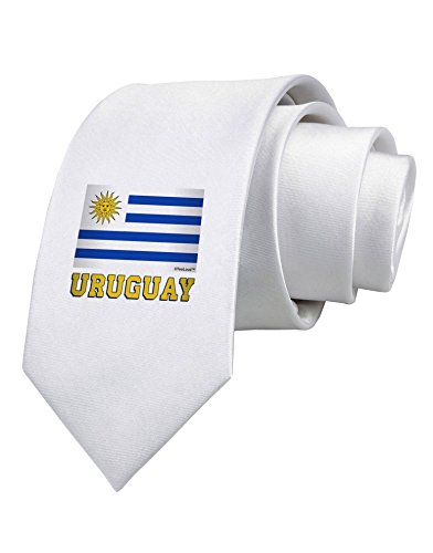 TooLoud Uruguay Flag Printed White Neck Tie