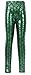 Simplicity Girls Mermaid Fish Scale Print Full Length Leggings Pants, Green, S