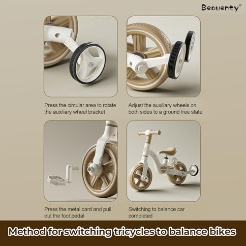 Beauenty Kids Tricycle, Kids Balance Bike, Toddler Tricycle with Footrest for 1-5 Years Old