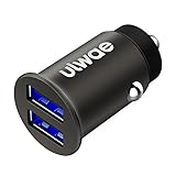 Ulwae USB Car Charger Compact Alloy Back Seat Fit 4.8A/24W High Power Dual Port for iPhone Samsung HTC