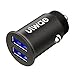 Ulwae USB Car Charger Compact Alloy Back Seat Fit 4.8A/24W High Power Dual Port for iPhone Samsung HTC (Space Gray)