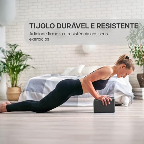 JustGoFit Tijolo de Yoga EVA Alta Densidade – Acessório para Pilates, Alongamento e Exercícios Funcionais