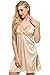 Ekouaer Womens Nightgon Satin Lingerie Sleeveless Sleep DressV-Neck Silky Satin Lace Nightshirt Sleepwear, A-Beige, Medium