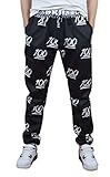 Unisex Emoji 100 Score Training Running Sweatpants Joggers (Large,black)