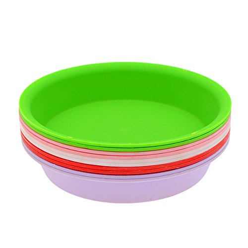 Saim Flower Plant Container Pot Saucer Trays Plastic Round Potted Plant Saucer Clay Flower Pot Pallet Plant Container Accessories for Indoor & Outdoor Plants, Multi-Color, Pack of 10